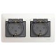 Glossa Перламутр Розетка 2-ая с з/к, со шторками (в сборе), IP44  GSL000647  SE