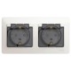 Glossa Перламутр Розетка 2-ая с з/к, со шторками (в сборе), IP44  GSL000647  SE