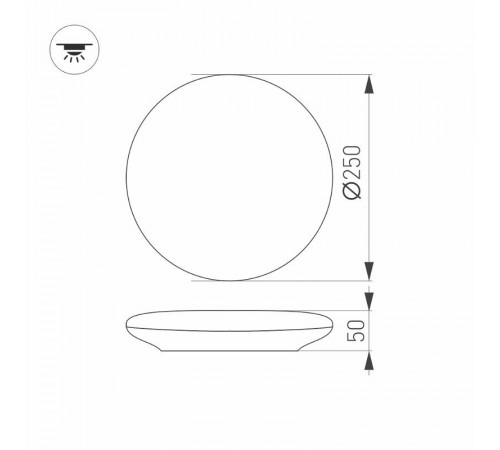 Светильник CL-FRISBEE-MOTION-R250-12W Day4000 (WH, 180 deg, 230V) (Arlight, IP54 Пластик, 3 года)  030094  Arlight