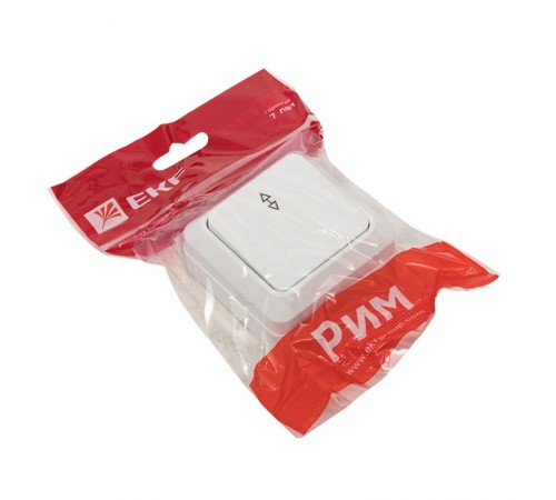 Рим Выключатель проходной 1-клавишный 10А белый EKF  ENV10-025-10  EKF