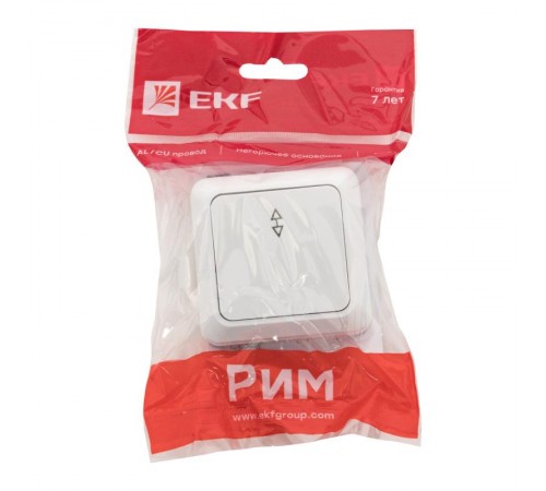 Рим Выключатель проходной 1-клавишный 10А белый EKF  ENV10-025-10  EKF