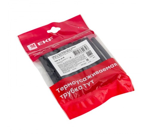 Набор ТУТк клеевые 6/2 нг черные 20шт по 100мм EKF PROxima  tut-k-n-6  EKF