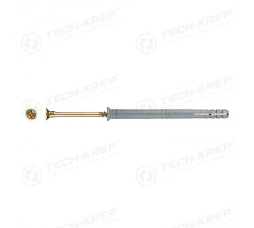 Дюбель-гвоздь 8х100 пот. манжета (полипропилен) (50 шт) - ведро ( 0,715 кг)  126858  Tech-KREP