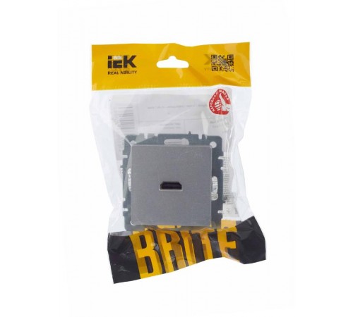 BRITE Розетка HDMI РHDMI-0-БрА алюминий   BR-H10-K47  IEK