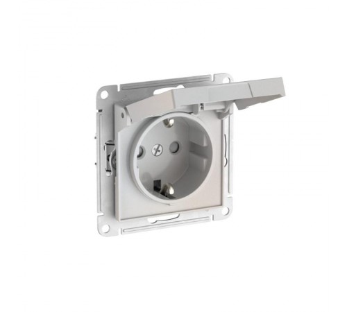 AtlasDesign Жемчуг Розетка с заземлением со шторками с крышкой, 16А, IP20,механизм, быстрозажимные клеммы  ATN000446S  SE