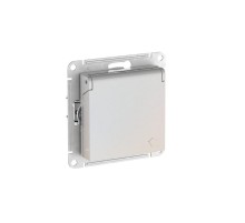 AtlasDesign Жемчуг Розетка с заземлением со шторками с крышкой, 16А, IP20,механизм, быстрозажимные клеммы  ATN000446S  SE