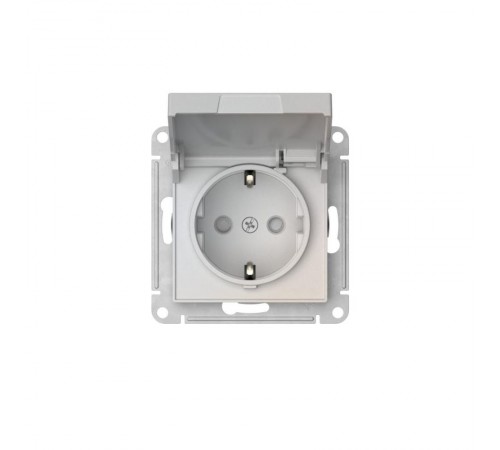 AtlasDesign Жемчуг Розетка с заземлением со шторками с крышкой, 16А, IP20,механизм, быстрозажимные клеммы  ATN000446S  SE