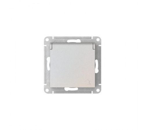 AtlasDesign Жемчуг Розетка с заземлением со шторками с крышкой, 16А, IP20,механизм, быстрозажимные клеммы  ATN000446S  SE