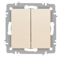 Переключатель Intro Accent 6-107-02 двойной, 10А-250В, IP20, СУ, AL/CU, слоновая кость  Б0063558  Intro
