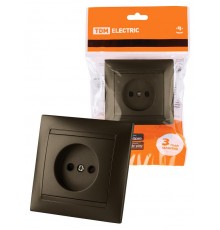 Розетка 2П 10А 250В с защ. шт. бронза "Лама"  SQ1815-0710  TDM