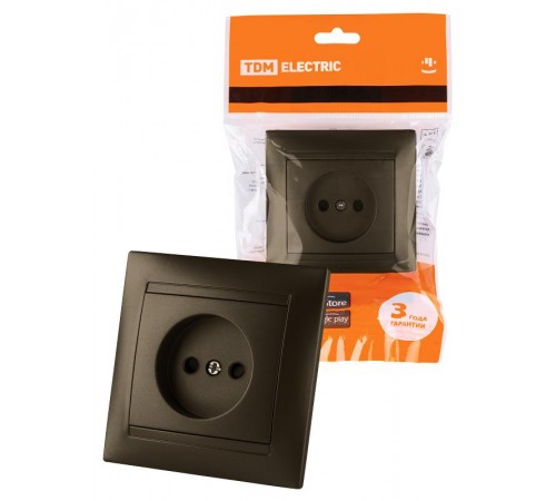 Розетка 2П 10А 250В с защ. шт. бронза "Лама"  SQ1815-0710  TDM