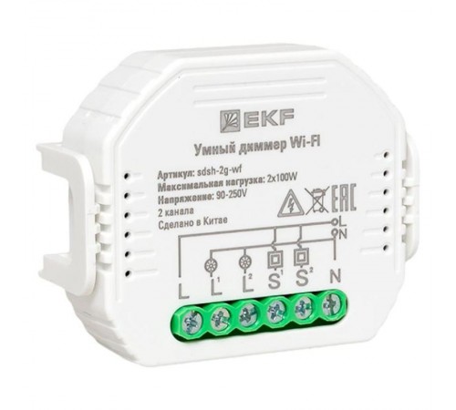 Умный диммер в подрозетник 2-канальный Wi-Fi  Connect sdsh-2g-wf EKF