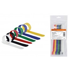 Набор хомутов-липучек НХЛ 16х250 мм 6 цветов по 2 штуки (12 шт)  SQ0515-0762  TDM
