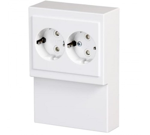 Розетка Double Shuko 16А 230В для установки на плинтус Impressivo, белый  402EL-84   2TKA00002273  ABB
