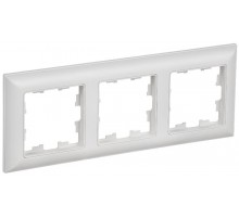 BRITE Рамка 3-местная РУ-3-БрАБ арктический белый/белый   BR-M32-12-K91  IEK