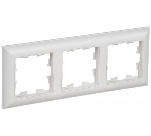 BRITE Рамка 3-местная РУ-3-БрАБ арктический белый/белый   BR-M32-12-K91  IEK