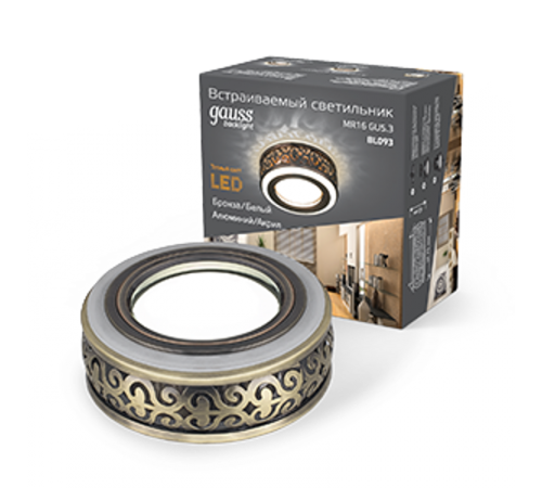 Светильник точечный встраиваемый Backlight BL093 Кругл. Бронза/Белый, Gu5.3, 3W, LED 3000K  BL093  Gauss