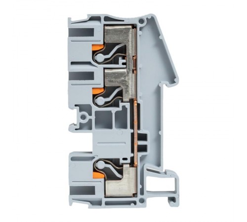 Клеммная колодка пружинная 6 Push-in 3 вывода серая PIT-6-3  EKF