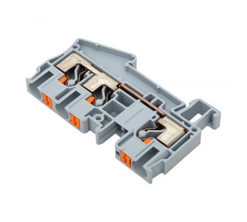 Клеммная колодка пружинная 6 Push-in 3 вывода серая PIT-6-3  EKF