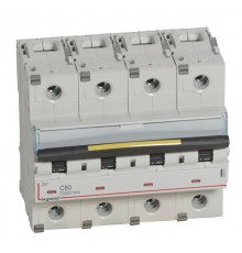 Выключатель автоматический четырехполюсный DX3 10000 80А C 16кА (6 мод)  409362  Legrand