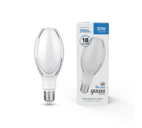 Лампа светодиодная промышленная Basic BT100 AC180-240V 30W 2950lm 6500K E40 LED 1/20  11834332  Gauss