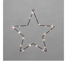 Звезда подвесная на металлическом каркасе 30 см, 20 LED,  теплый белый, питание 2хАА (не в комплекте)  501-057  NEON-NIGHT