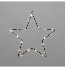 Звезда подвесная на металлическом каркасе 30 см, 20 LED,  теплый белый, питание 2хАА (не в комплекте)  501-057  NEON-NIGHT