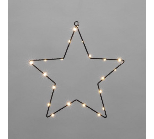 Звезда подвесная на металлическом каркасе 30 см, 20 LED,  теплый белый, питание 2хАА (не в комплекте)  501-057  NEON-NIGHT