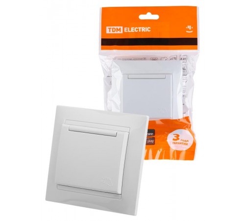 Розетка 2П+З 16А 250В IP44 с крышкой белая "Лама"  SQ1815-0026  TDM