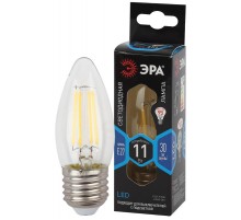 Лампа светодиодная F-LED B35-11w-840-E27 (филамент, свеча, 11Вт, нейтр, E27)  Б0046988  ЭРА