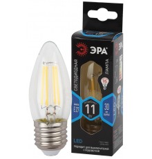Лампа светодиодная F-LED B35-11w-840-E27 (филамент, свеча, 11Вт, нейтр, E27)  Б0046988  ЭРА