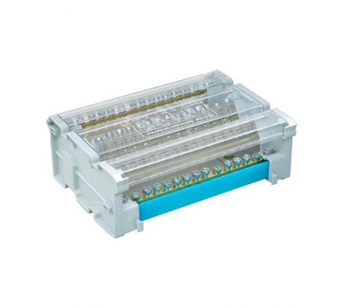 Блок распределительный на DIN рейку 4р 125А, 11х6мм 2х7,5мм2x9мм.  BD125154  DKC