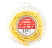Термоусаживаемая трубка ТУТ нг 4/2 желтая ролик 2 м tut-4-y-bEKF