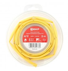 Термоусаживаемая трубка ТУТ нг 4/2 желтая ролик 2 м tut-4-y-bEKF