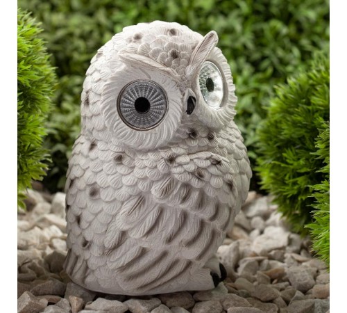 Cветильник садовый декоративный Полярная сова на солнечной батарее ERAFYS01-09 полистоун, 19 см  Б0044841  ЭРА