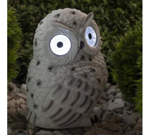 Cветильник садовый декоративный Полярная сова на солнечной батарее ERAFYS01-09 полистоун, 19 см  Б0044841  ЭРА