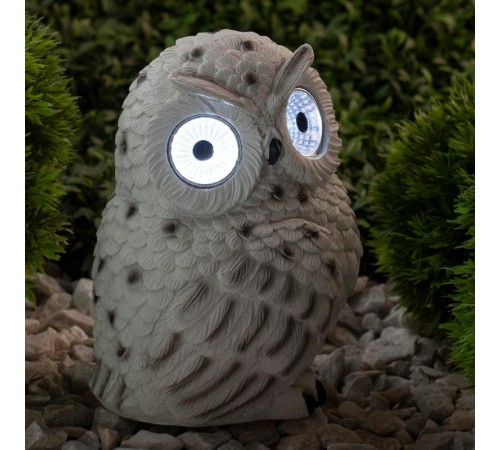 Cветильник садовый декоративный Полярная сова на солнечной батарее ERAFYS01-09 полистоун, 19 см  Б0044841  ЭРА
