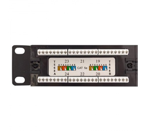 Патч-панель TERACOM PRO 19'' Cat.5E 1U неэкранированная UTP 24 порта RJ-45 Dual IDC  TRP-PPNL-5EUTP-1U24  EKF