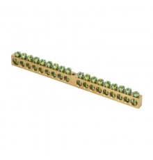 Шина PEN "ноль-земля" (8х12мм) 18 отверстий латунь крепеж по центру EKF PROxima  sn0-125-18-c  EKF