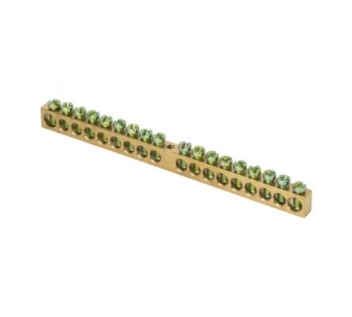 Шина PEN "ноль-земля" (8х12мм) 18 отверстий латунь крепеж по центру EKF PROxima  sn0-125-18-c  EKF