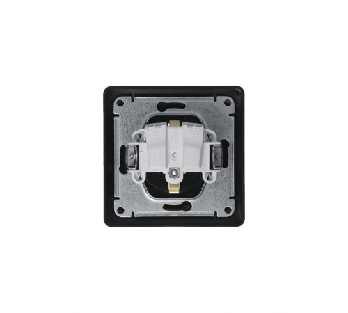 Glossa Антрацит Розетка с заземлением со шторками с крышкой, 16А, IP44 (в сборе)  GSL000748  SE