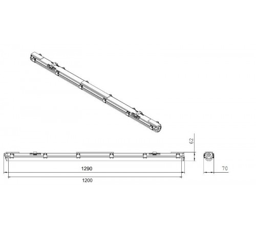 Светильник светодиодный линейный SPP-910-3-40K-040 40Вт 4000K IP65 1200мм собственное производство  Б0056746  ЭРА