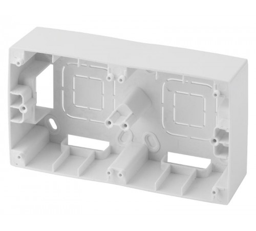 12-6102-01 ЭРА Коробка наклад. монтажа 2 поста, Эра12, белый  Б0043170  ЭРА