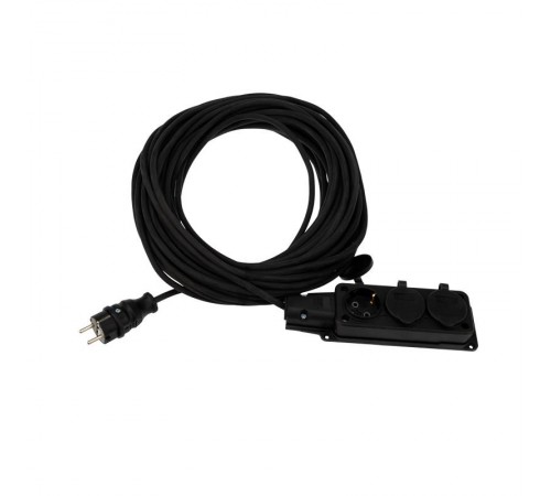 Удлинитель-шнур КГ 3х1.5, 30 м, 3 гнезда, морозостойкий, с/з, 16 А, 3500 Вт, IP44 (Сделано в России)  11-7076  REXANT