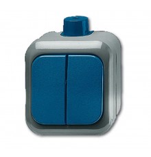 Выключатель 2-клавишный, для открытого монтажа, IP66, для работы в агрессивных средах, серия Busch-Duro 2000 WD  1084-0-0839  2CKA001084A0839  ABB