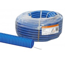 Труба гофрированная ПНД d 32 с зондом (50 м) легкая синяя  SQ0413-0024  TDM
