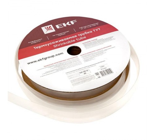 Термоусаживаемая трубка ТУТ 20/10 прозрачная рулон PROxima  tut-20-tr  EKF
