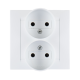 Simon 15 Белый Розетка двойная б/з, 16А 250В, винт. зажим  1590457-030  Simon