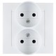 Simon 15 Белый Розетка двойная б/з, 16А 250В, винт. зажим  1590457-030  Simon