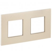 SKANDY Рамка 2-местная SK-F32Sh металл шампань   SK-M22-M-K37  IEK
